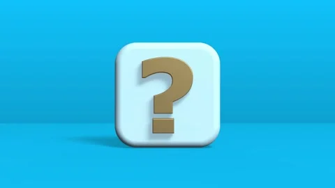Animated 3D mark question icon blue background Stock Footage 299815565