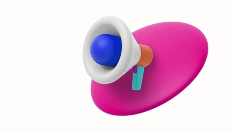 Animated 3D Megaphone Icon Stock Footage 255445256