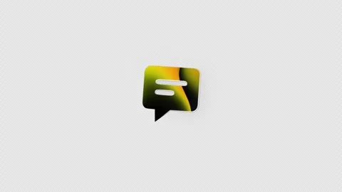 Animated 3D Message Icon Rotating on Black Background Stock Footage 334710482