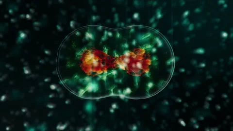 Animated 3d model of coronavirus 2019-nCoV pathogen cells inside infected Stock Footage 131681330