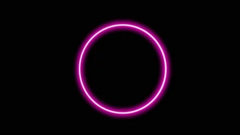 Animated 3d neon circle spinning around. Stock Footage