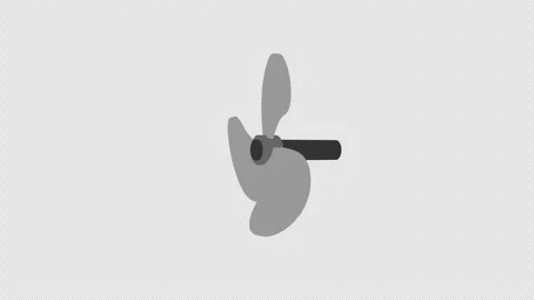 Animated 3d propeller rotation and moving Stock Footage 280918882