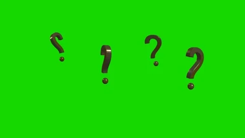 Animated 3D question and exclamation marks on green screen Stock Footage 336742183