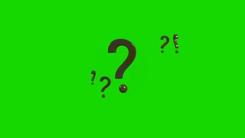 Animated 3D question marks floating on green screen background Vídeo Stock 336742200