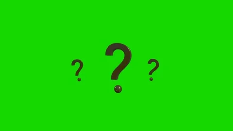 Animated 3D question marks rotating on green screen background Stock Footage 336742178