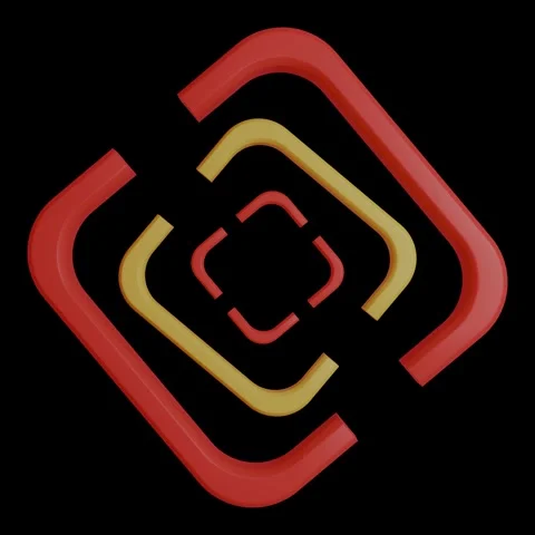 Animated 3D Red and Gold HUD Target Bracket Loop Stock Footage 334868869