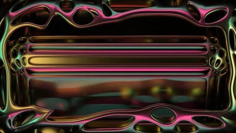 Animated 3D render of moving golden extruded surfaces. Stock-Footage 125310371