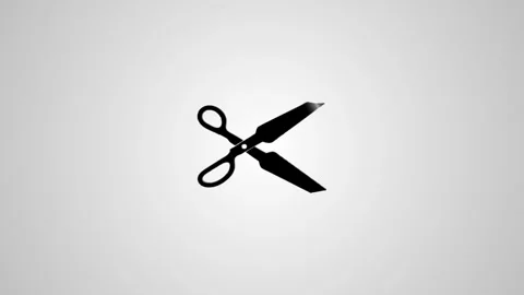 Animated 3d render of open scissors transforming into a 2d flat icon, dynam.. Stock Footage 346496323