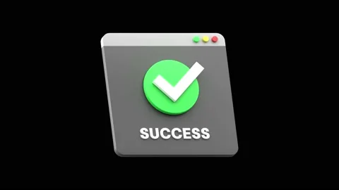Animated 3d render success notification sign isolated. Stock Footage 162890542