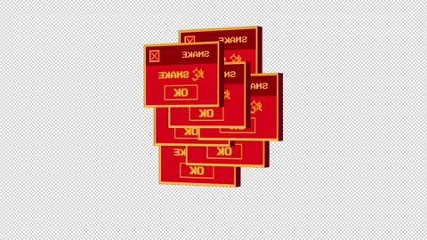 Animated 3d retro computer window icon with the message snake Stockbeeldmateriaal 296370338