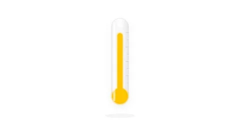 Animated 3D Rounded Thermometer Icon with Rising Red Orange Gradient Mercur.. Stock-Footage 346202093