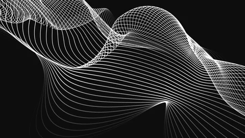 Animated 3d shape formed by white thin lines background loop Stock Footage 94900701