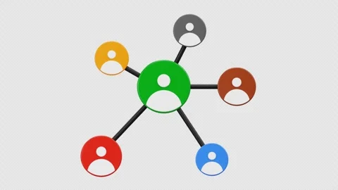 Animated 3D Social Network Connection Icon, Alpha Channel Stock Footage 313165663