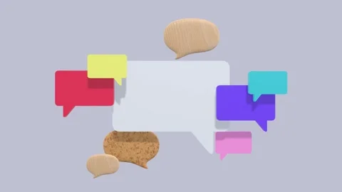 Animated 3D Speech Bubble. Chatting, Conversation, Dialog, Social Media Concept. Stock Footage 287106643