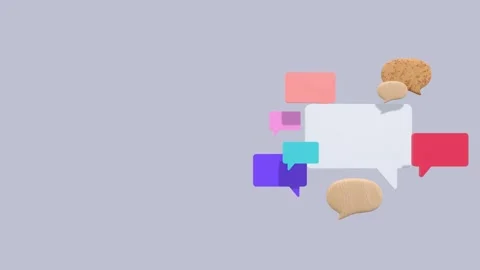 Animated 3D Speech Bubble With Copy Space. Видео 287106960