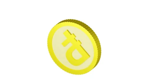 Animated 3D spinning and bouncing gold Russian ruble coin with sign of mone.. Stock Footage 256769717