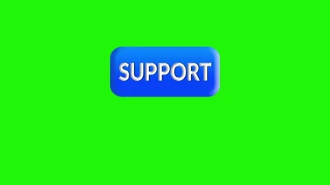 Animated 3D Support Button Bouncing Animation on Green Screen Chroma Key Video stock 330853300