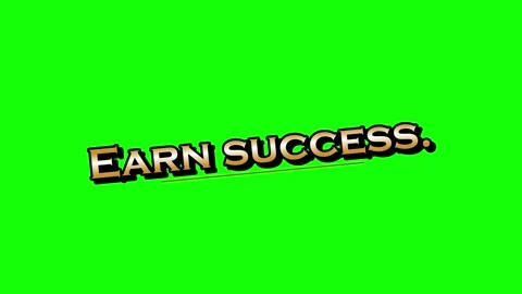 Animated 3d text earn success in golden 3d letters on green screen background Video stock 345499579