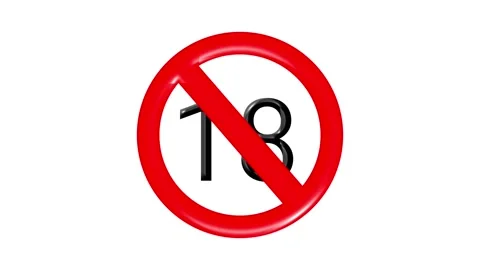 Animated 3D "Under 18" prohibition sign. Stock-Footage 319389571