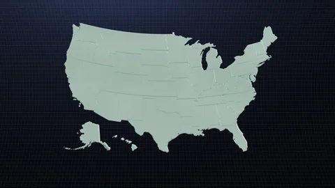 Animated 3D United States Map Video stock 331670318