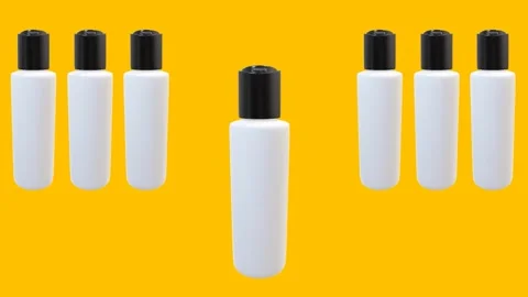 Animated 3D Video - Shampoo Bottles Template - Yellow Background 스톡 동영상 267188942