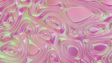 Animated 3D waving fabric texture. Liquid holographic background. Smooth wave Stock Illustration