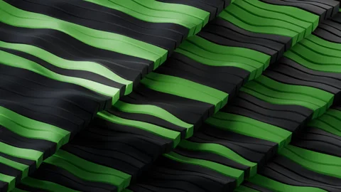 Animated 3D Wavy Stripes Abstract Background Stock Footage 274457956