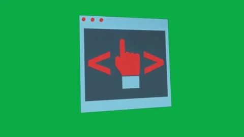 Animated 3d web browser window with coding symbols on green screen background Stock Footage 331301325