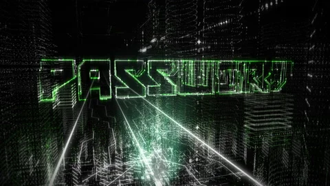 Animated 3d Word "Password" On The Black Background. Computer Graphics. Video stock 189294747