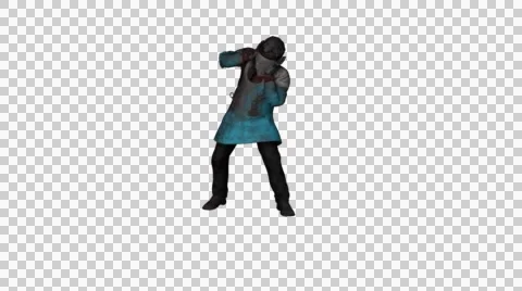 Animated 3D Zombie Model With Alpha Stock Footage 42157060