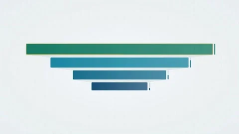 Animated 4 Layer Sales Funnel Infographic for Business Vídeo Stock 334694750