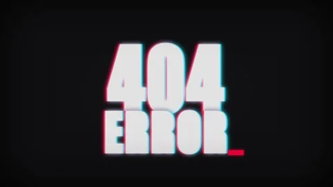 Animated 404 Error Text with Glitchy Distortion Effect Stock Footage 336619567