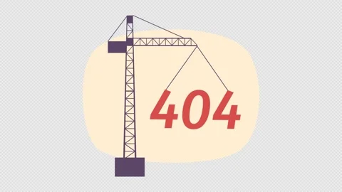 Animated 404 swinging on crane 스톡 동영상 231684802