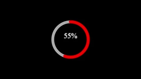 Animated 42 percent loading circle red white progress ring hud ui element d.. Stock Footage 321581465