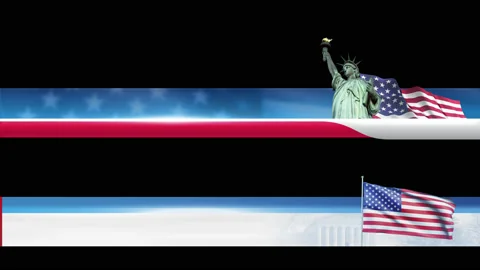 Animated 4k Lower Third with USA Waving Flag on Transparent Background Vidéo 130936260