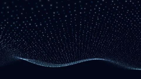Animated 4K minimalist corporate data wave with razor sharp electric particles Видео 339059290