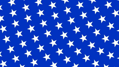 Animated 5 pointed pentagram moving star pattern on blue background Stock Footage 302288124