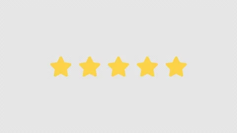 Animated 5 star rating system with gradual Fill Stock Footage 330427259