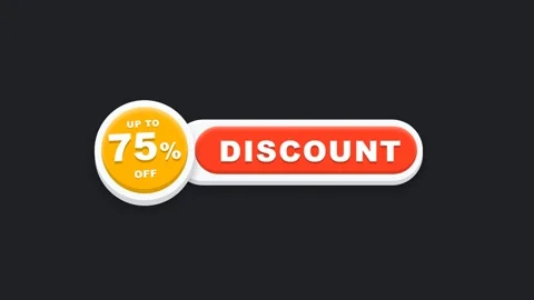 Animated 75% discount tag appearing on a dark background Stock Footage 335168481