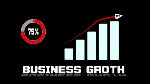 Animated 75% Donut Chart – Circular Progress Graph for Business Reports Video stock 310623266