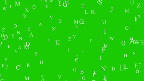 Animated ABC characters flying over green background Stock Footage 121067067