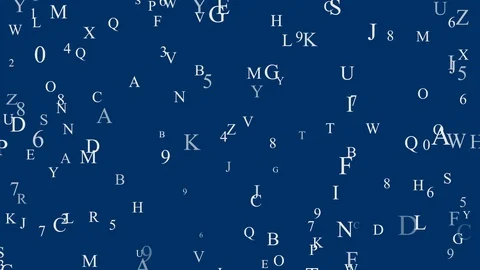 Animated ABC characters, number flying over the background Stock Footage 121067382