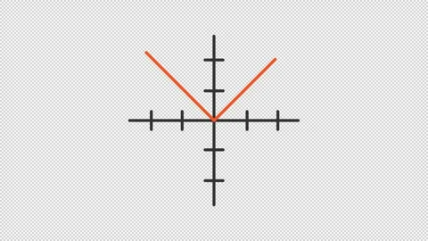 Animated absolute value function graph icon Stock Footage 296626670