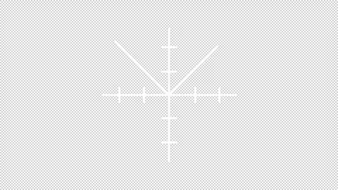 Animated absolute value function graph white icon Video stock 296631679