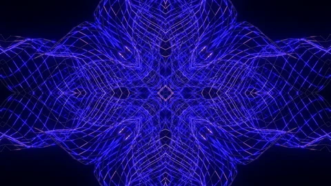 Animated abstract background with blue glow. three-dimensional moving kaleidosco Stock Footage 153466648