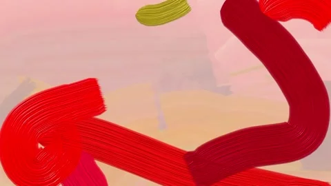 Animated abstract background of bright strokes of oil paint. Oil painting masks. Stock Footage 344521099