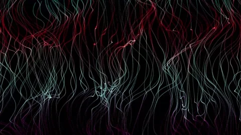 Animated abstract background with dynamic wavy lines in red, teal, and purp.. Stock Footage 319886312