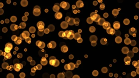 Animated abstract background. Floating bokhe lights. Blured golden circles and Stock Footage 200172494
