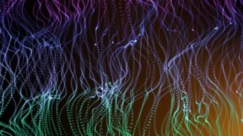 Animated abstract background with flowing lines in purple, blue, and green .. Stock Footage 319886309