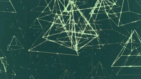 Animated abstract background from green pyramids Stock Footage 196869162